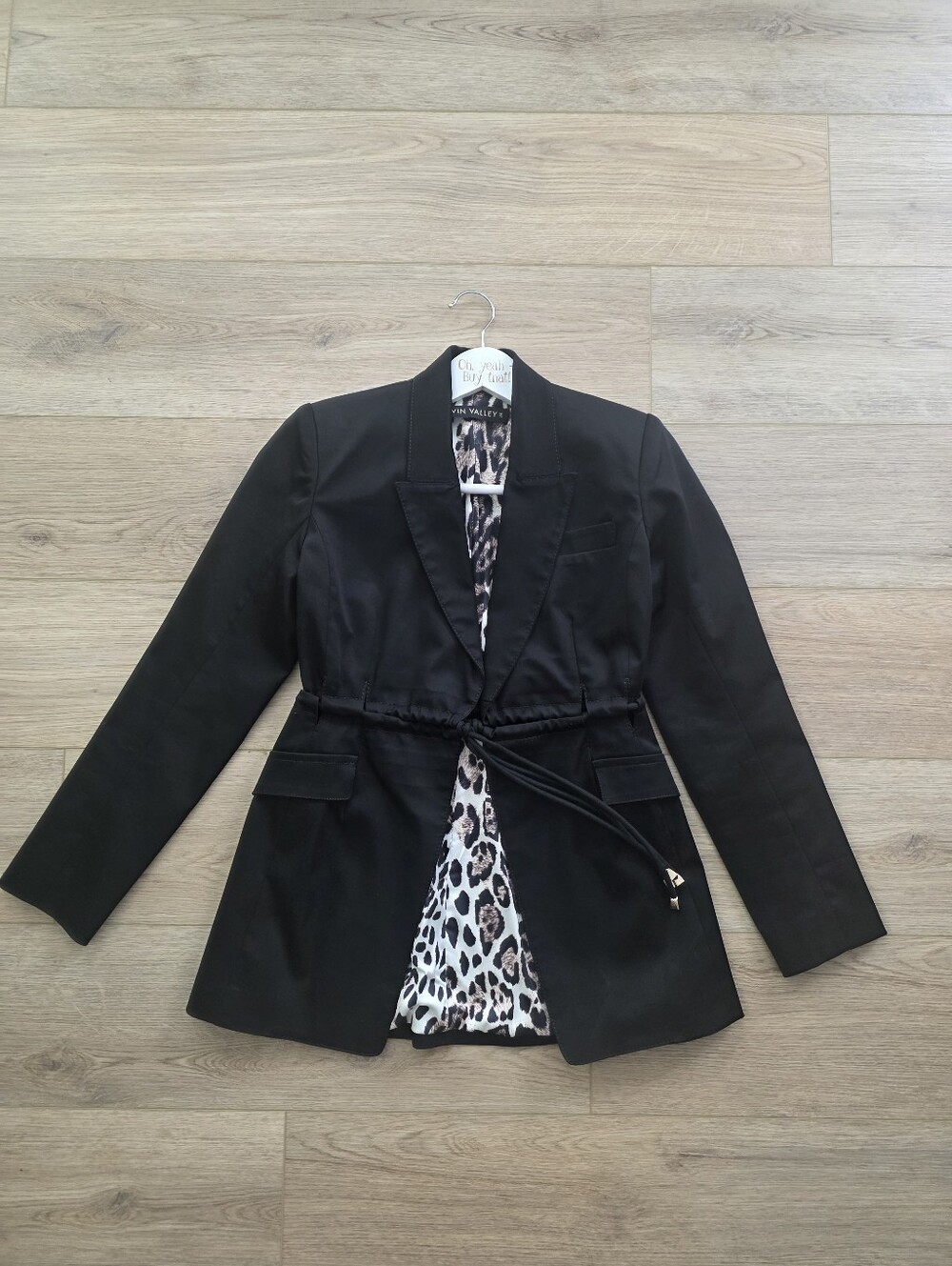 PRISTINE Alvin Valley Cutout Black Tie Waist Jacket Blazer US 0 / EU 34